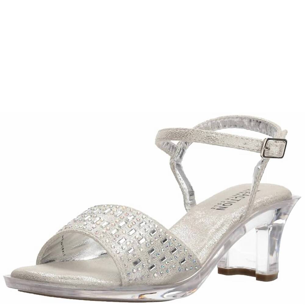 NEW KENNETH COLE girl's cind-r-rella jewel sandal in clear/silver